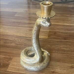 Gold Snake Candle Holder